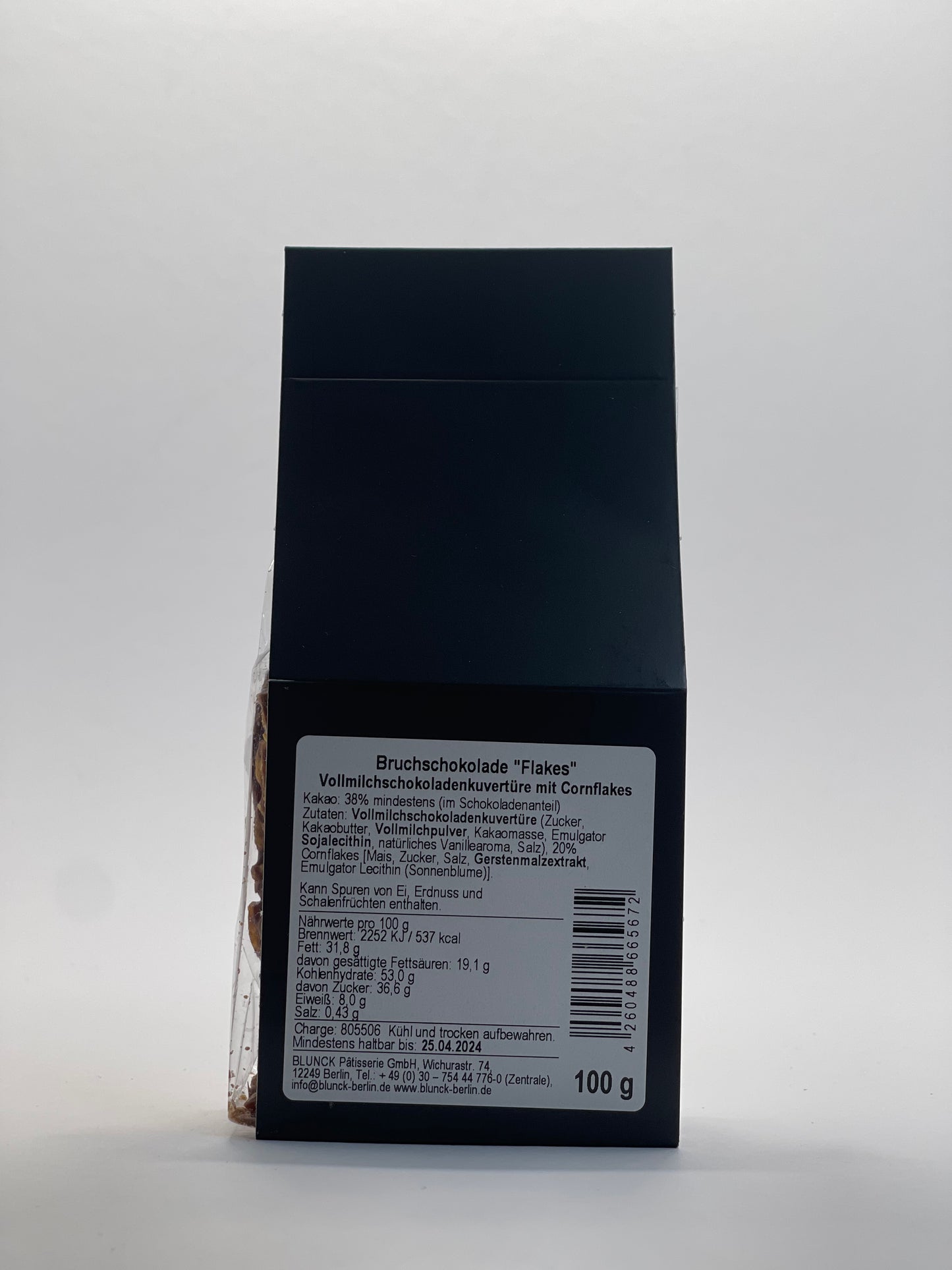 Blunck - Bruchschokolade Flakes 100g Nährwerte und Zutaten