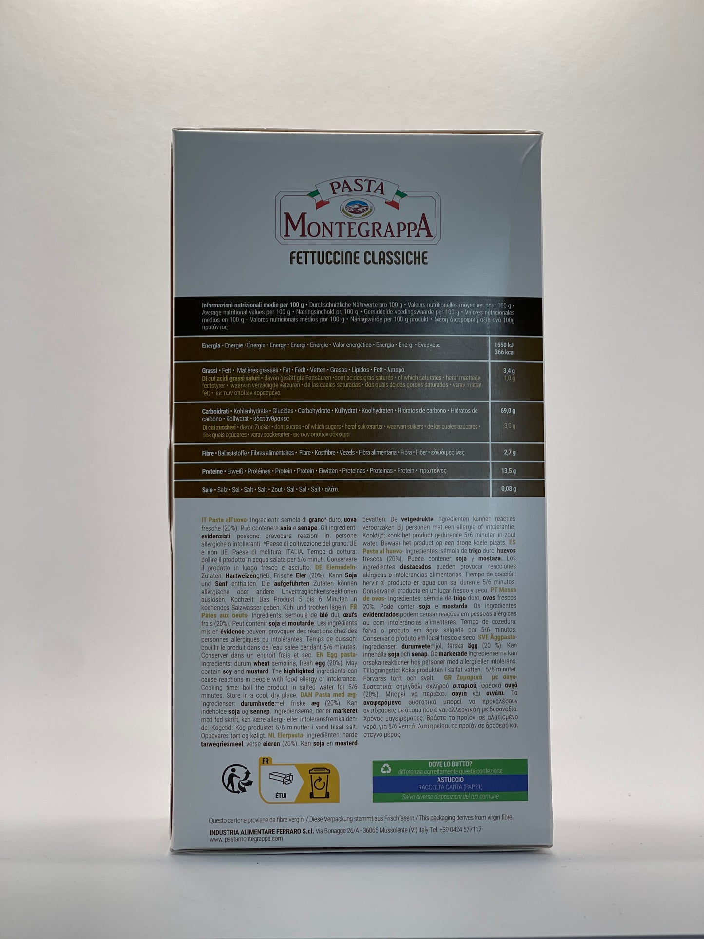Montegrappa - Fettuccine all'Uovo - schmale Bandnudeln mit Ei 500g