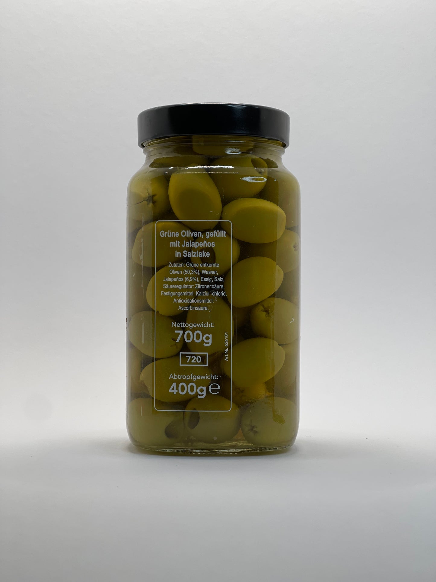 Vergina - griechische Oliven mit Jalapeños 700ml