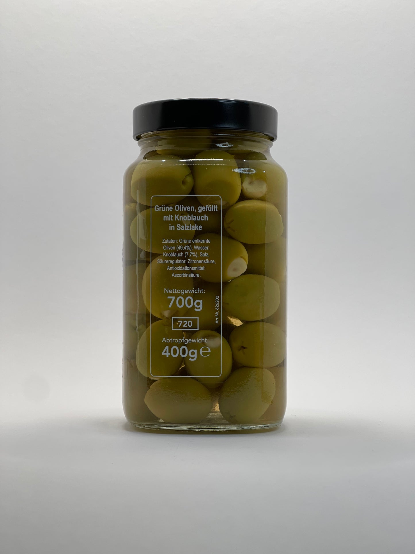 Vergina - griechische Oliven mit Knoblauch 700ml