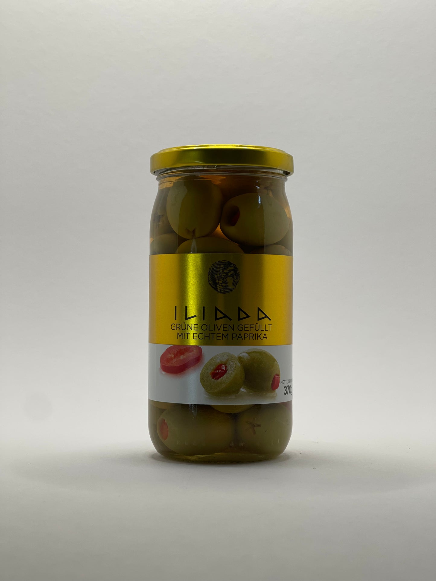 Iliada - grüne Oliven gefüllt mit Paprika 370g