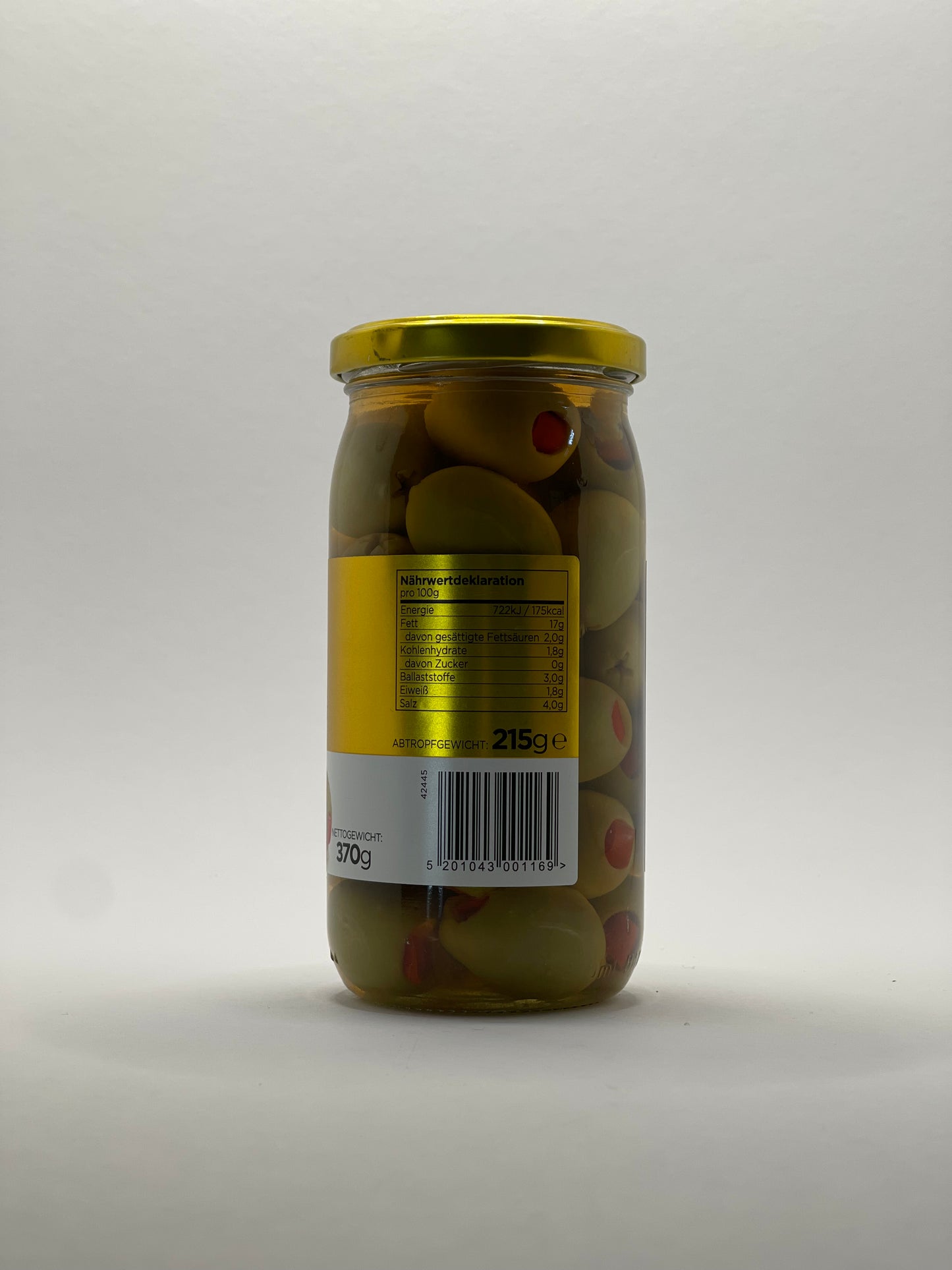 Iliada - grüne Oliven gefüllt mit Paprika 370g
