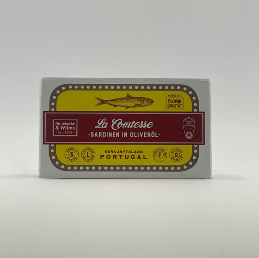 La Comtesse - Sardinen mit Haut und Gräten in Olivenöl 125g